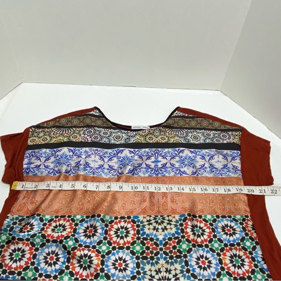 Zara Earth Tone Color Top/Pullover Boho Style Polyester/Cotton Short Sleeve READ - Picture 4 of 7